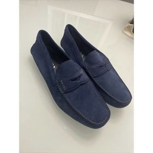 PRADA Men Size 9 (UK8) Saffiano Logo Plaque Driving Moc Shoes with Logo